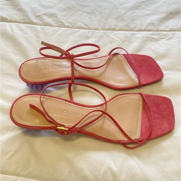 Jacquemus Pink les Sandales Manosque Heeled Sandals - Picture 4 of 8